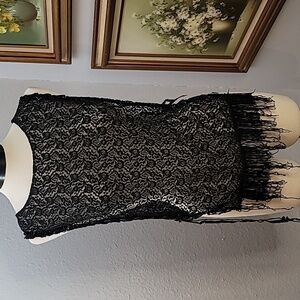 Black lace vest needs repair one size